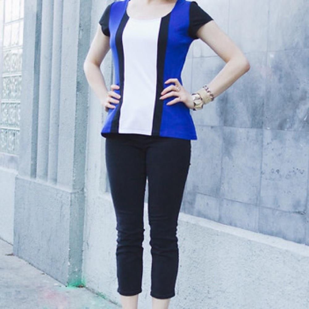 Banana Republic colorblock peplum top